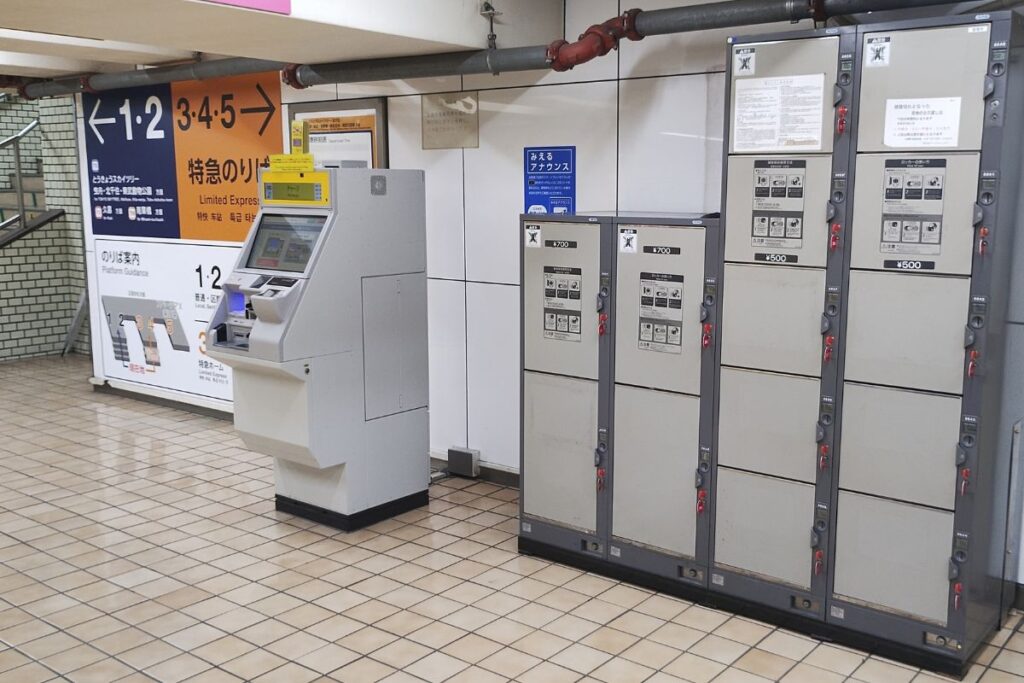 東武浅草駅のコインロッカー（改札内・北改札口側の設置場所）